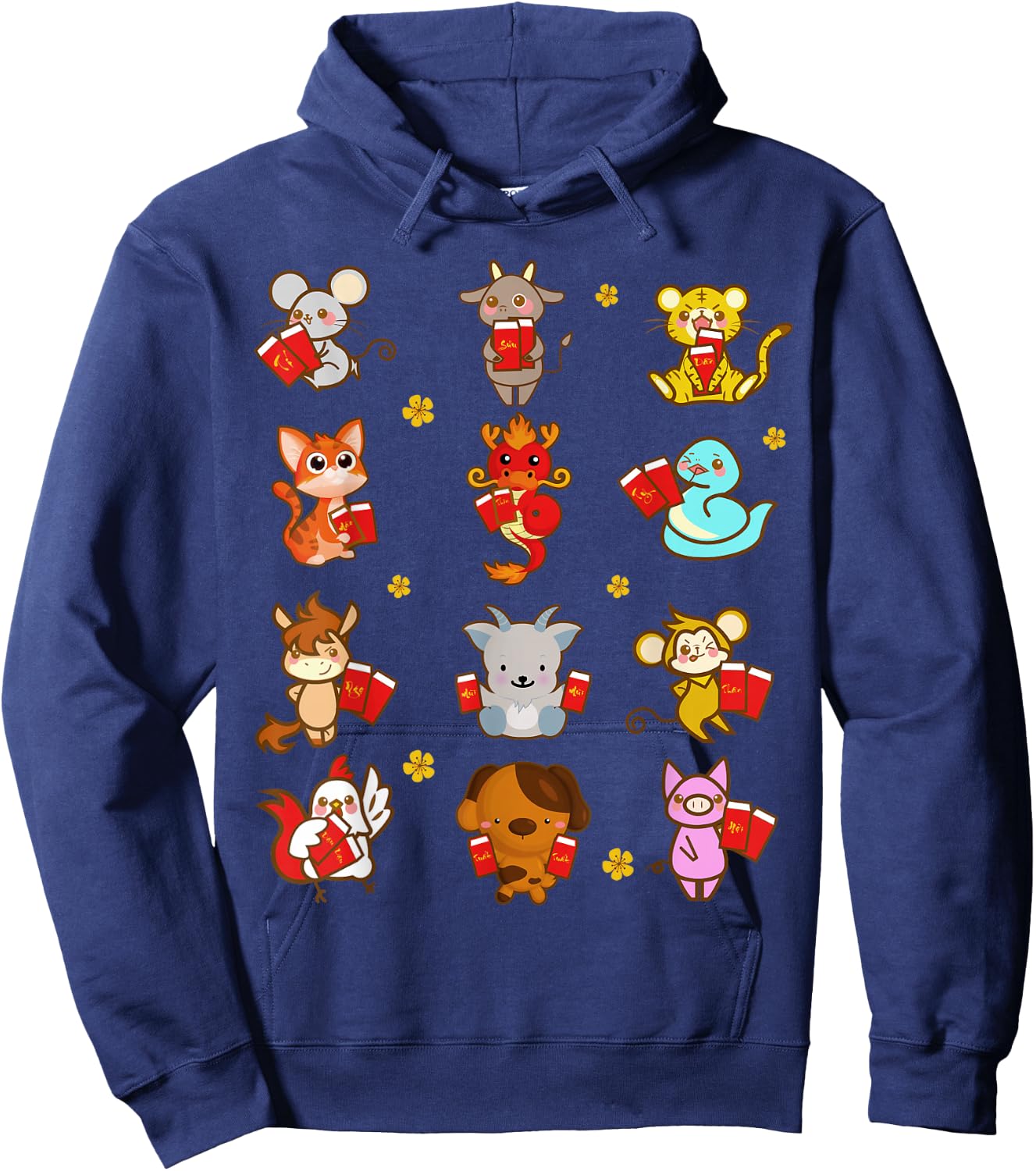 Cute Vietnamese Zodiac Animal Lunar New Year Kids Toddlers Hoodie - Hoodie | Navy