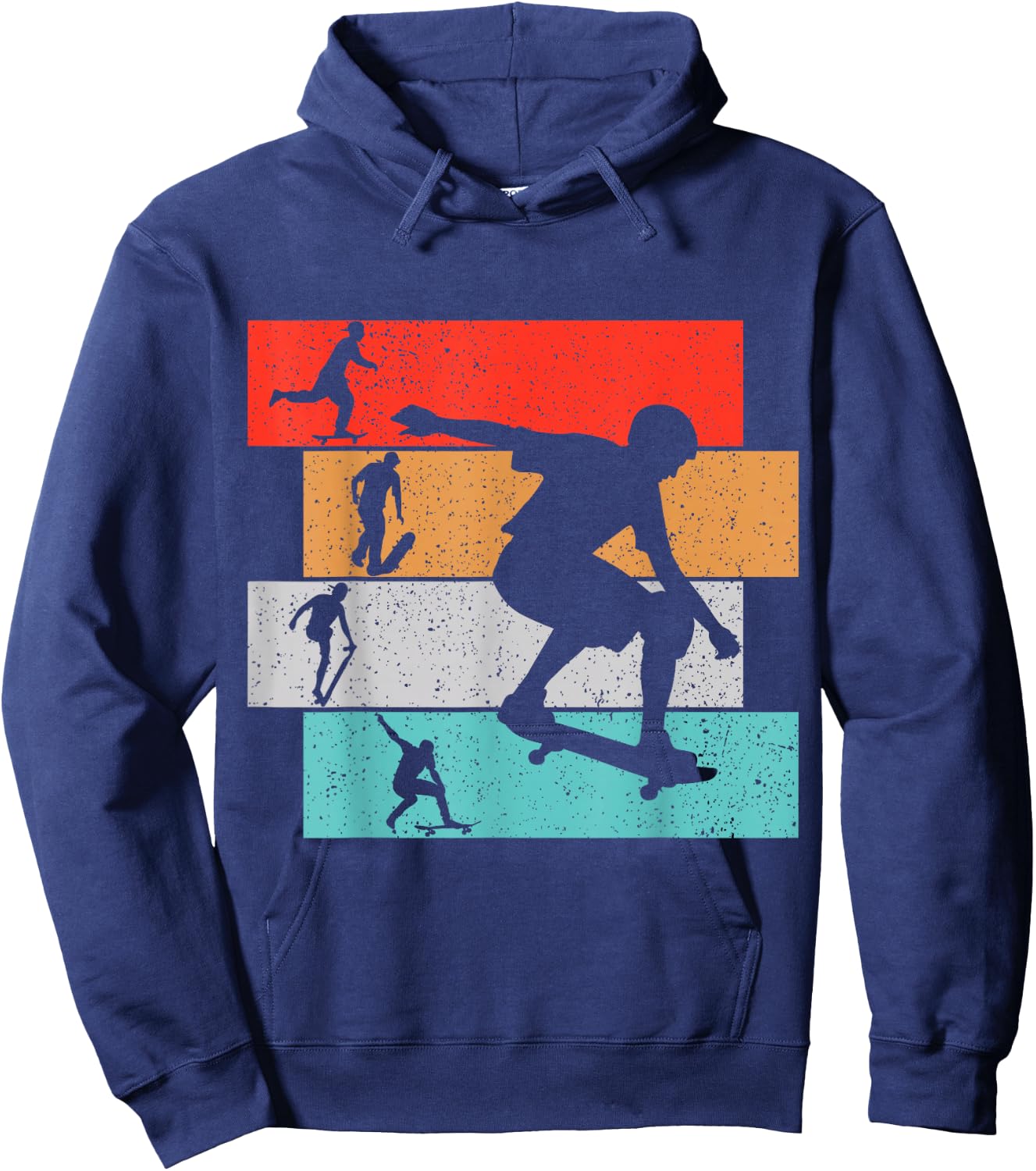 Skater Skateboarder Retro Skateboard Boys Youth Hoodie - Hoodie | Navy