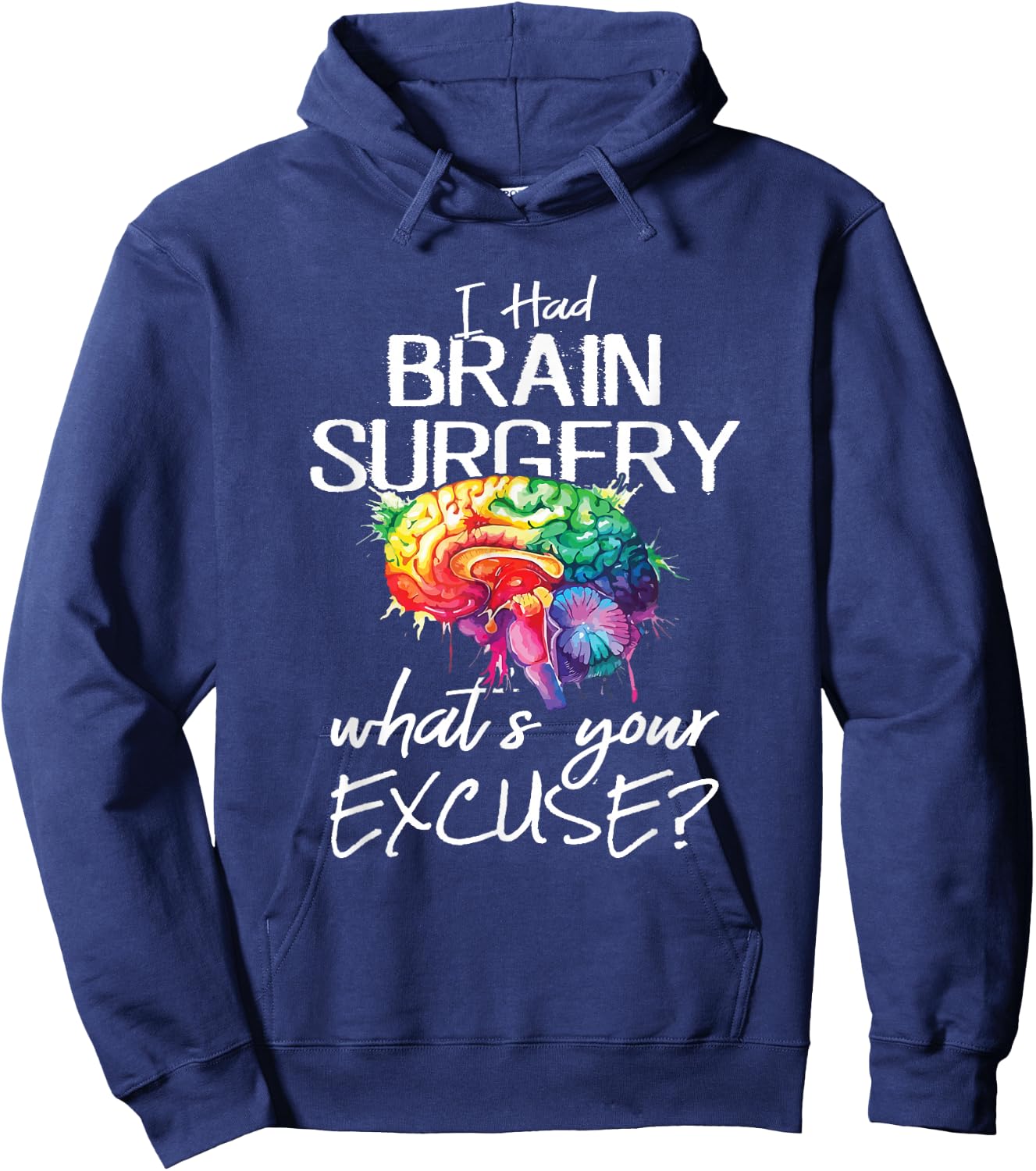 Hatte Brain Surgery Excuse Brain Survivor Hoodie - Hoodie | Navy