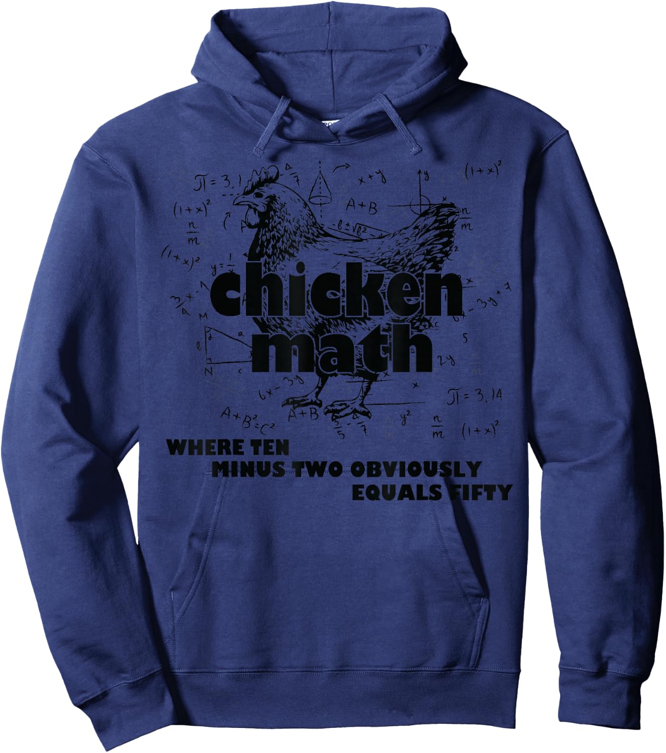 Teacher Chicken Math Mathemachicken Funny Chicken Lovers Hoodie - Hoodie | Navy