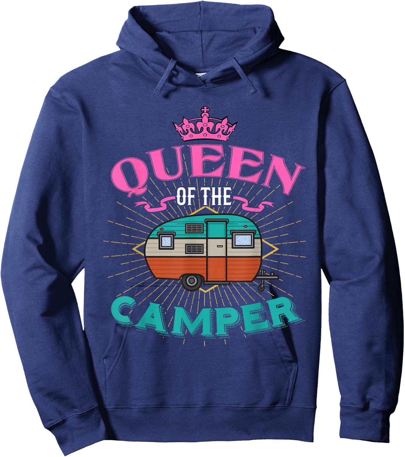 Queen of the Camper Women and Girls Camping Hoodie - Hoodie | Navy