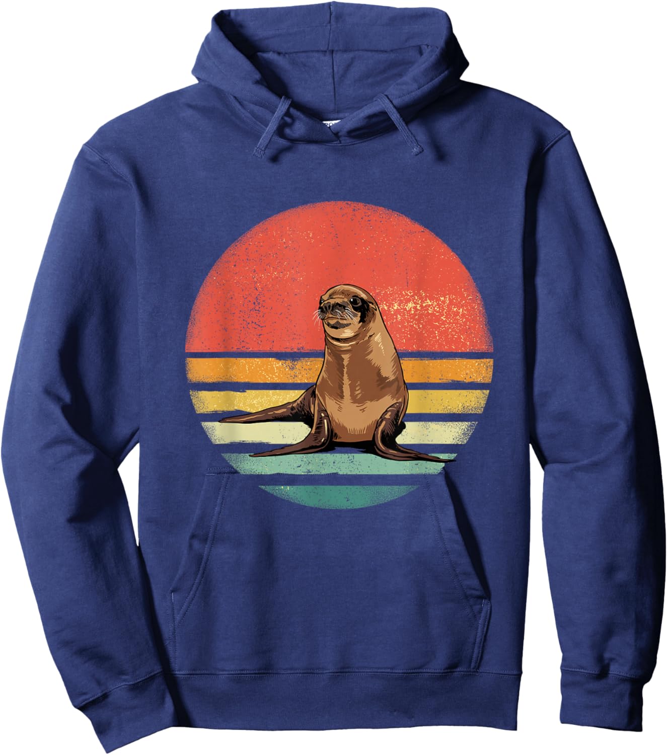 Retro Vintage Sea Lion Animal Lover Hoodie - Hoodie | Navy
