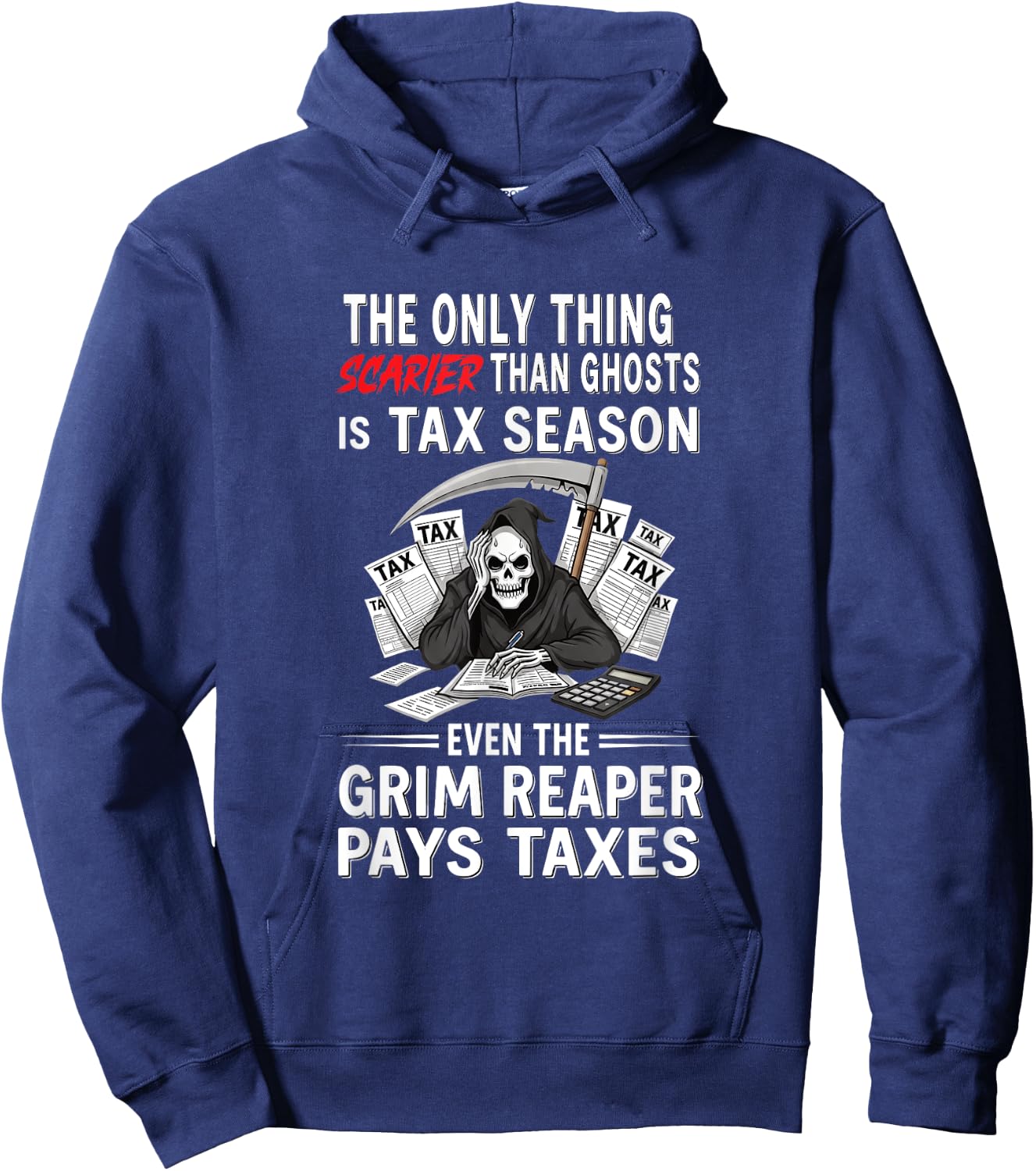 Tax Accountant Halloween Scarier Than Ghosts Tax Season Hoodie - Hoodie | Navy