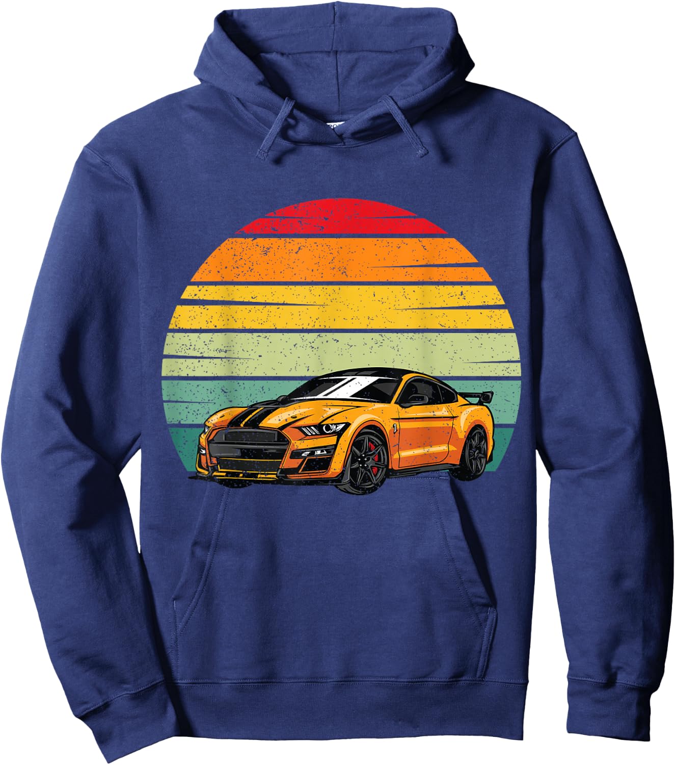 Classic Sport Car Golden Car Lover Gift Mechanic Driver Race Hoodie - Hoodie | Navy