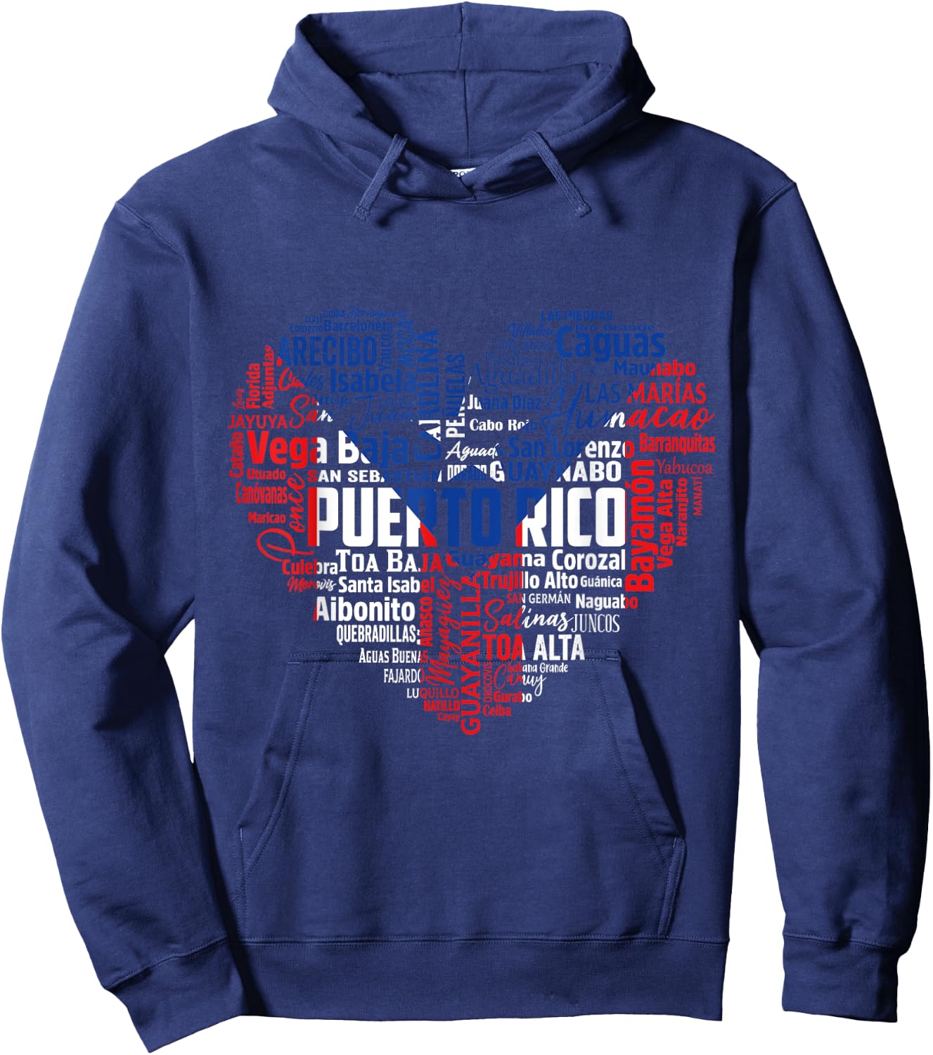 Puerto Rico Cities Flag Puerto Rican roots culture men women Hoodie - Hoodie | Navy