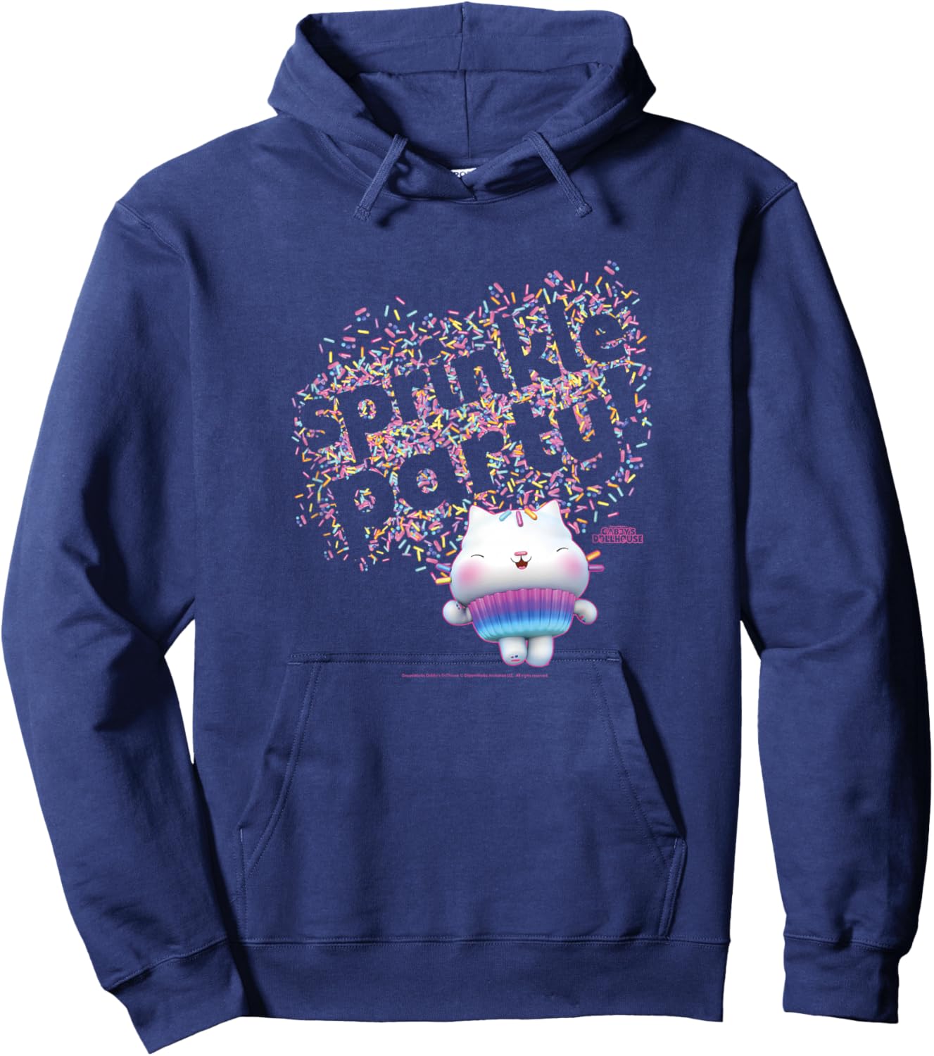 Gabby's Dollhouse Cakey Cat Sprinkle Party V2 Hoodie - Hoodie | Navy