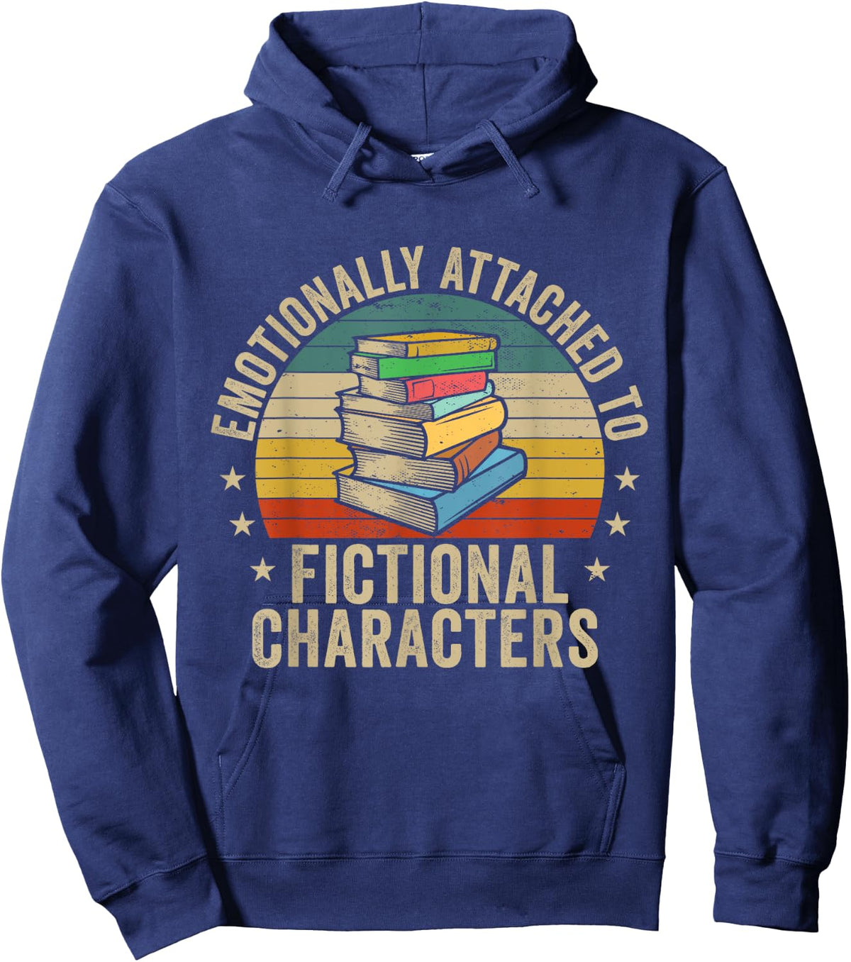 Librarian Gifts & Reading Gifts Women Emotionally Attached to Fictional Characters Book Lover Nerd Black Hoodie - Hoodie | Navy