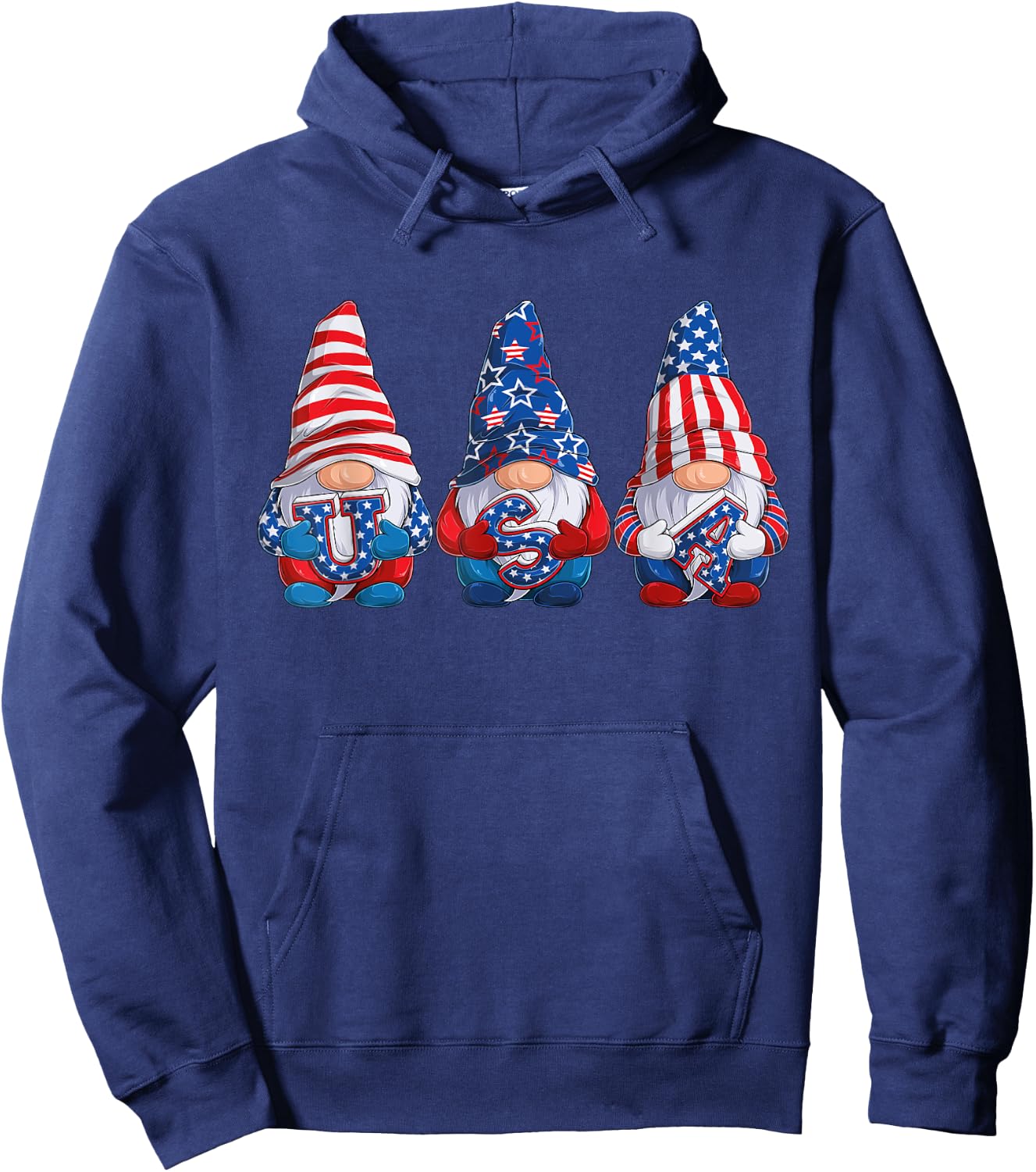 Gnomes 4th Of July Patriotic Gnome USA Flag Independence Day Hoodie - Hoodie | Navy