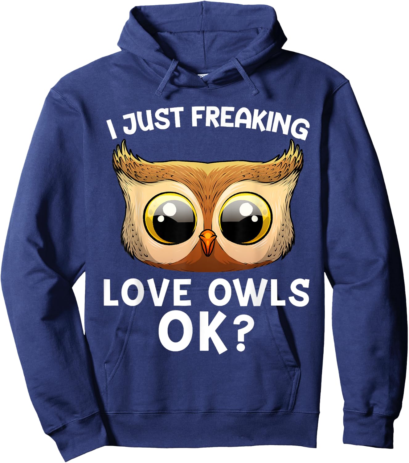 Cute Owl Women Horned Snowy Owl Nocturnal Bird Lover Hoodie - Hoodie | Navy