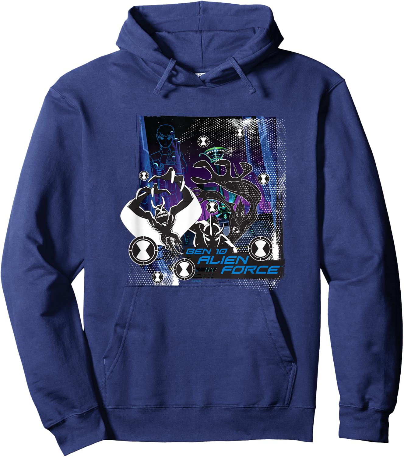 Ben 10: Alien Force Alien X Jetray & Goop Shadowed Poster Hoodie - Hoodie | Navy