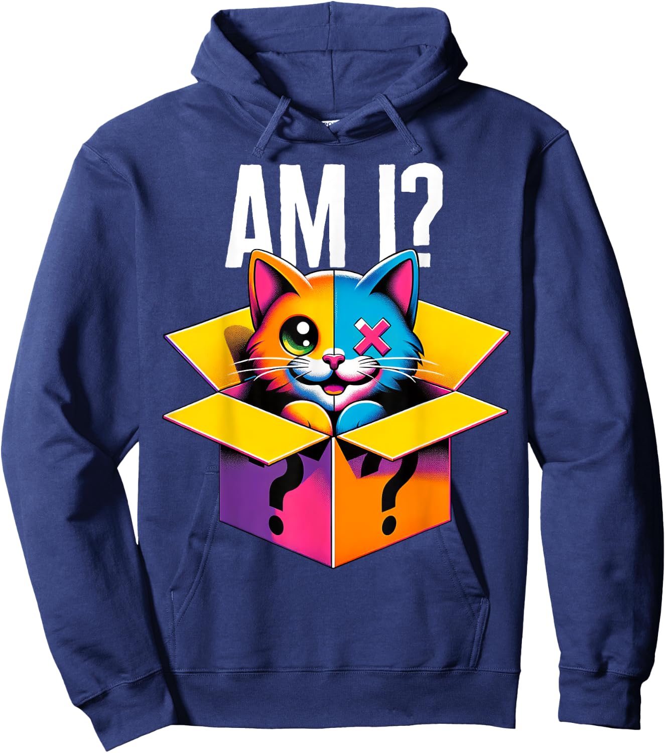 Schrodinger's Cat Am I Half Smiling Paradoxical Humor Physic Hoodie - Hoodie | Navy