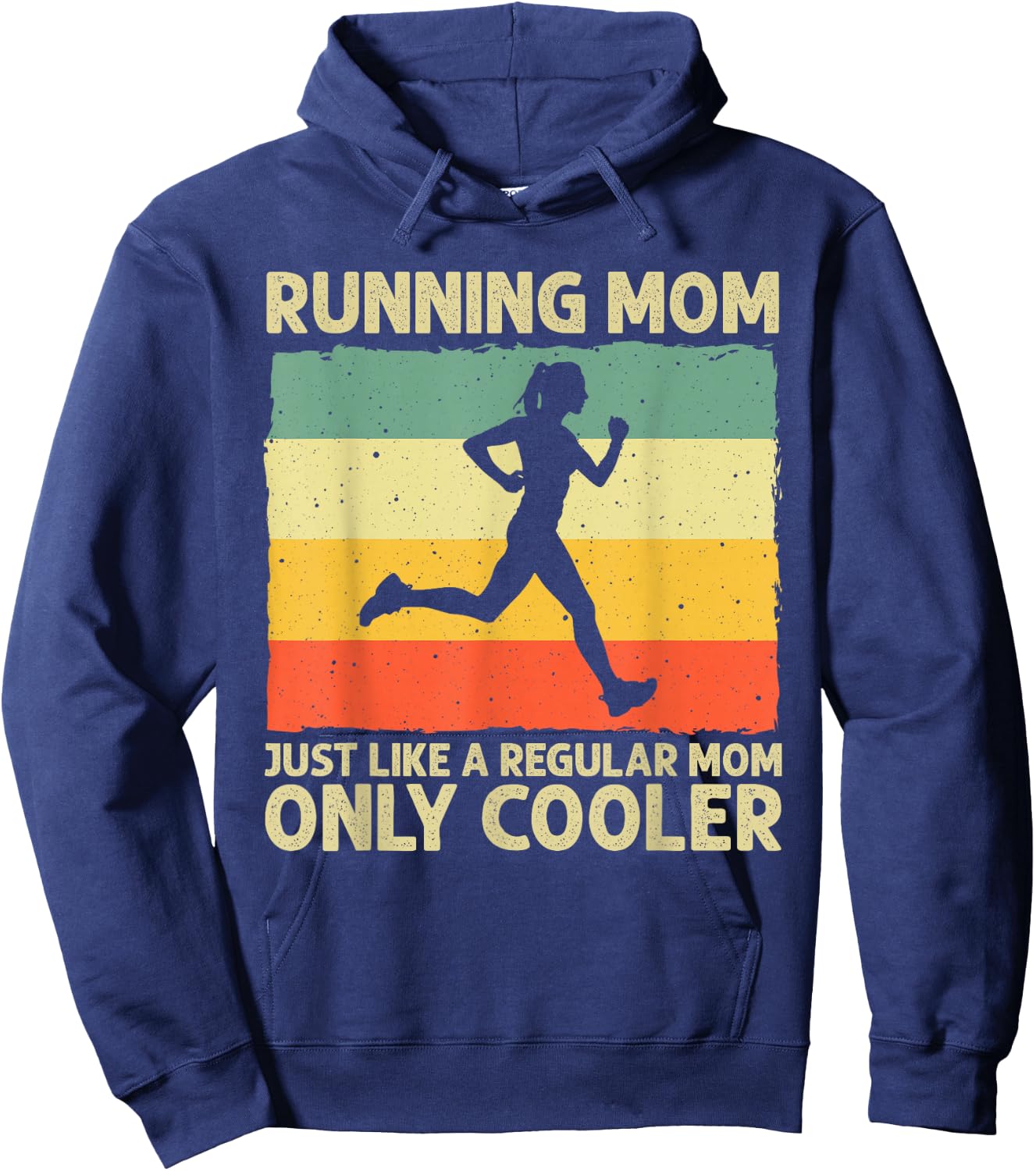 Funny Running Mom Marathoner Runner Coach Racing Hoodie - Hoodie | Navy