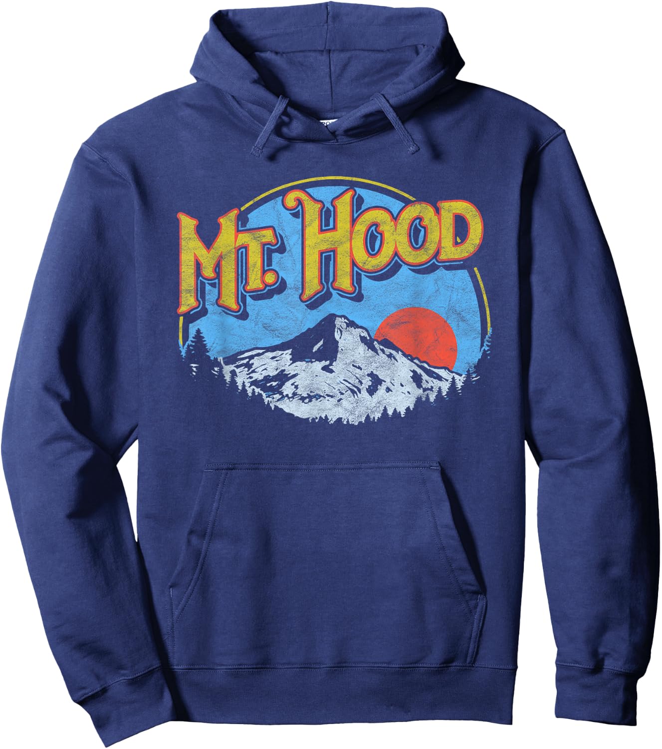 Vintage Mt Hood Oregon Nature & Outdoors Retro Graphic Hoodie - Hoodie | Navy