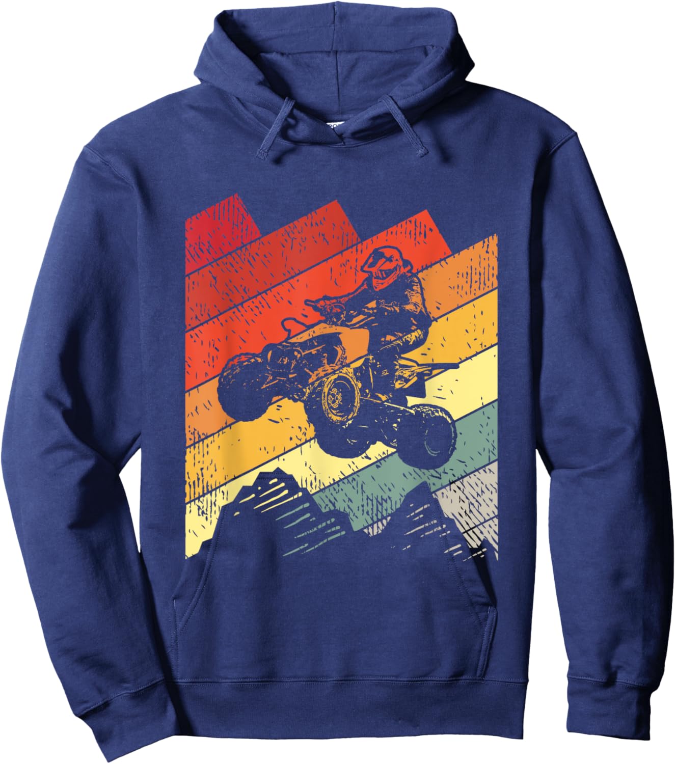 ATV Biker Vintage Gift Racing Four Wheeler Quad Bike Hoodie - Hoodie | Navy