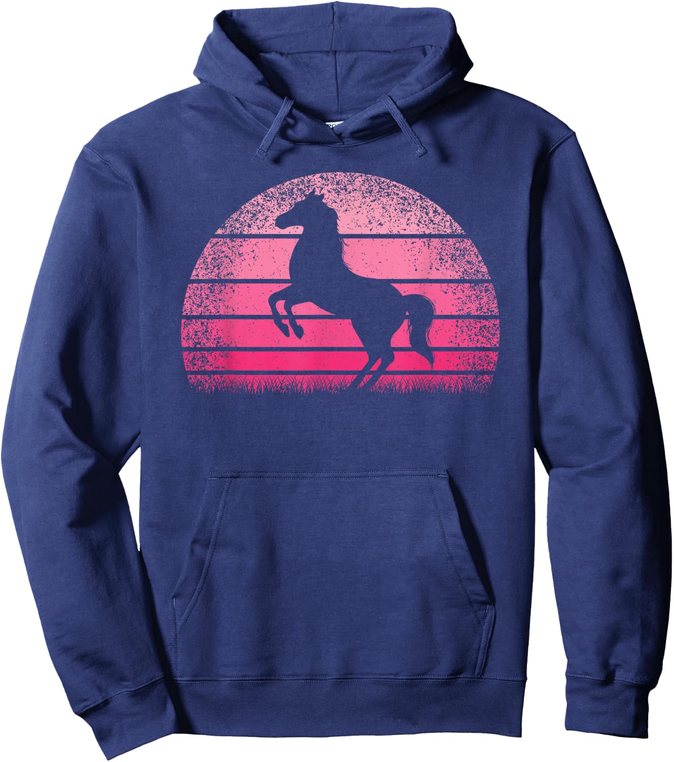 Retro Horse Horseback Riding Horse Lover Cowgirl Women Girls Hoodie - Hoodie | Navy