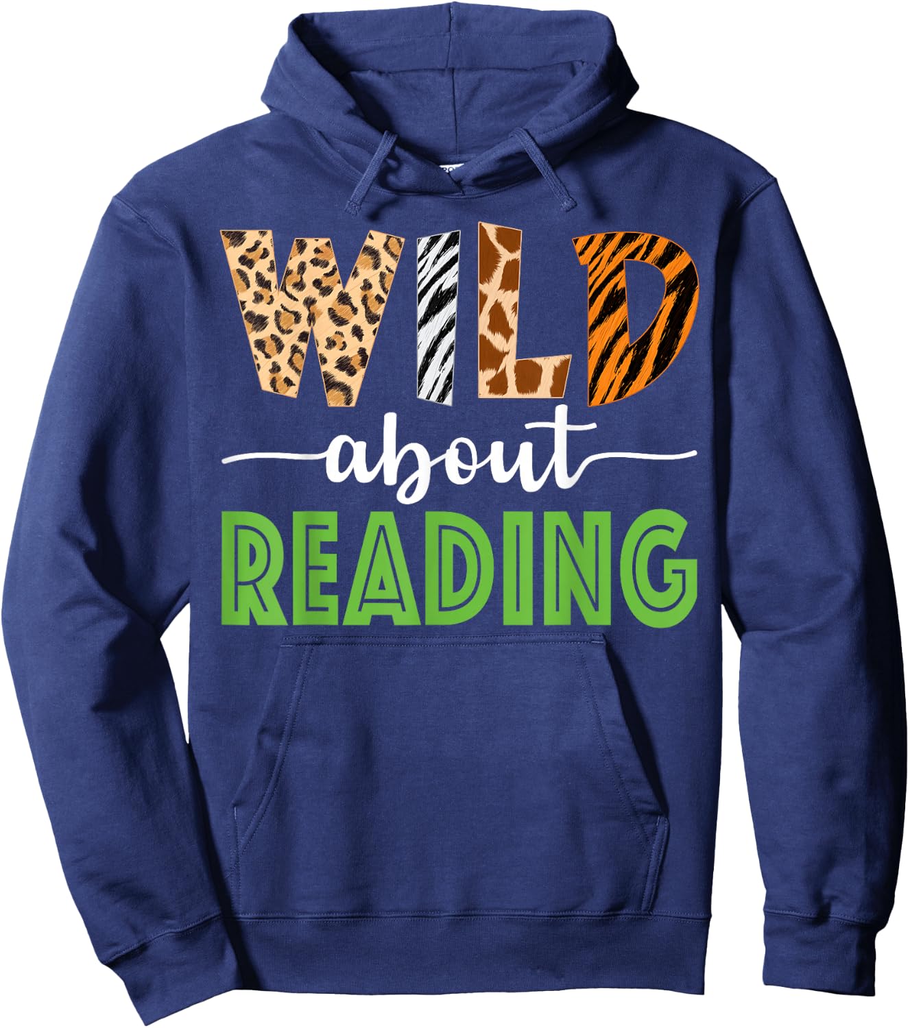 Wild About Reading Teacher Reading Books Back To School Hoodie - Hoodie | Navy