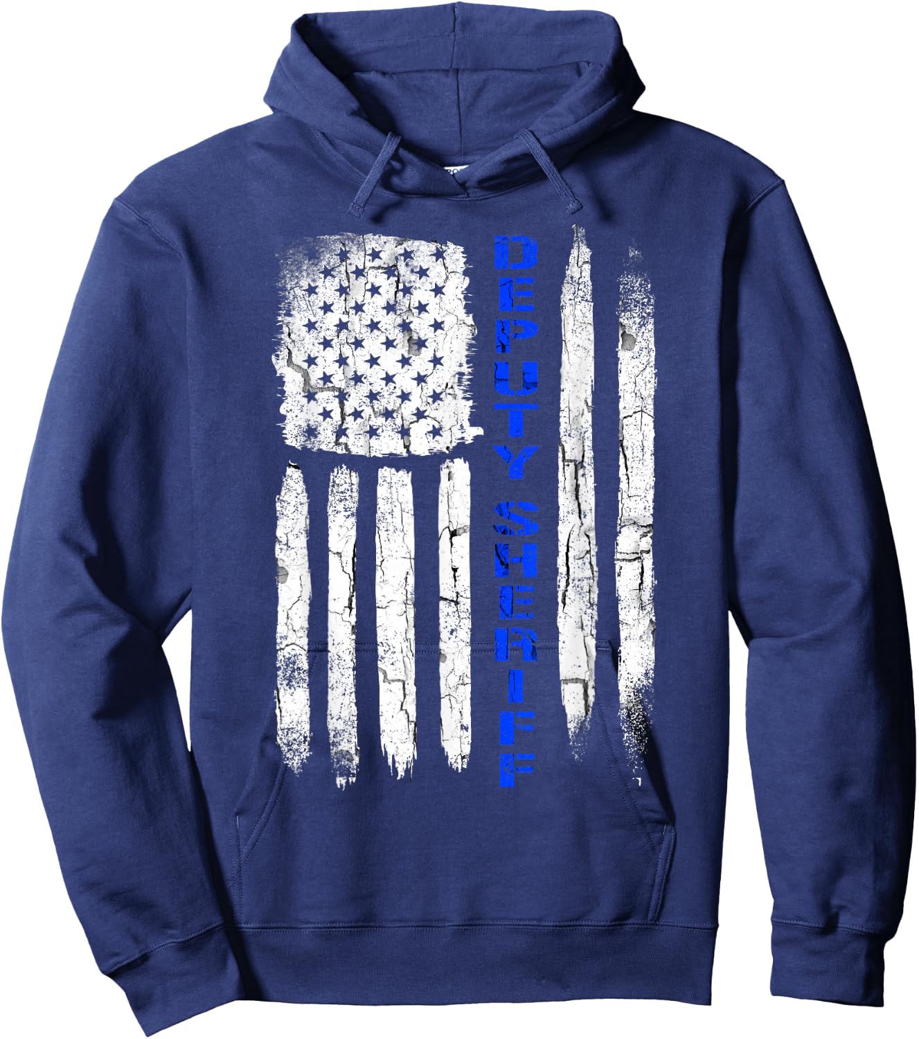 Deputy Sheriff Shirts Thin Blue Line American Flag Hoodie - Hoodie | Navy