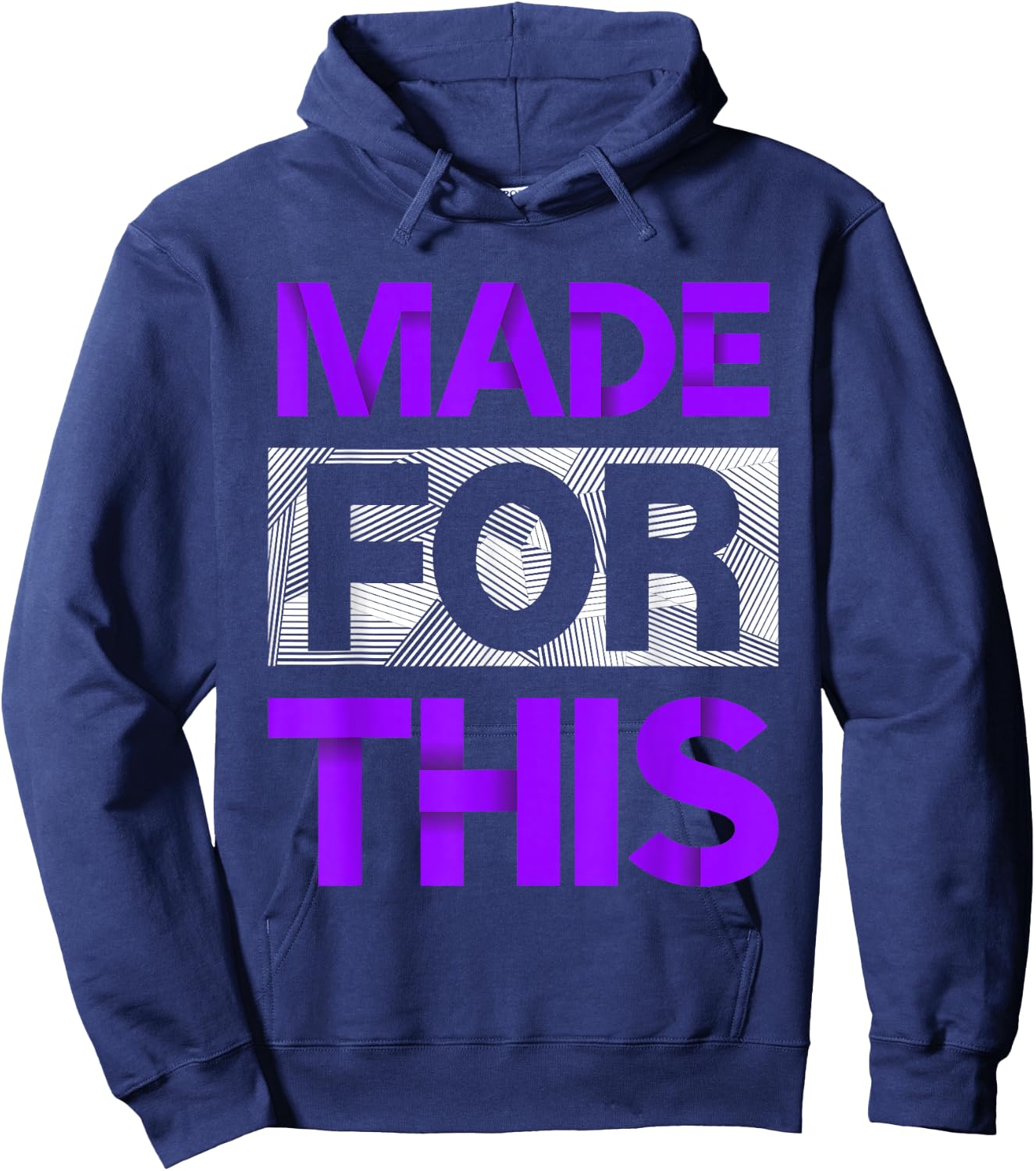 Made for This Purple Color Graphic Hoodie - Hoodie | Navy