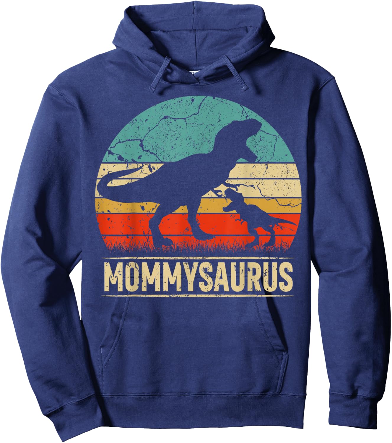 Mommysaurus T Rex Dinosaur Mommy Saurus Family Matching Hoodie - Hoodie | Navy