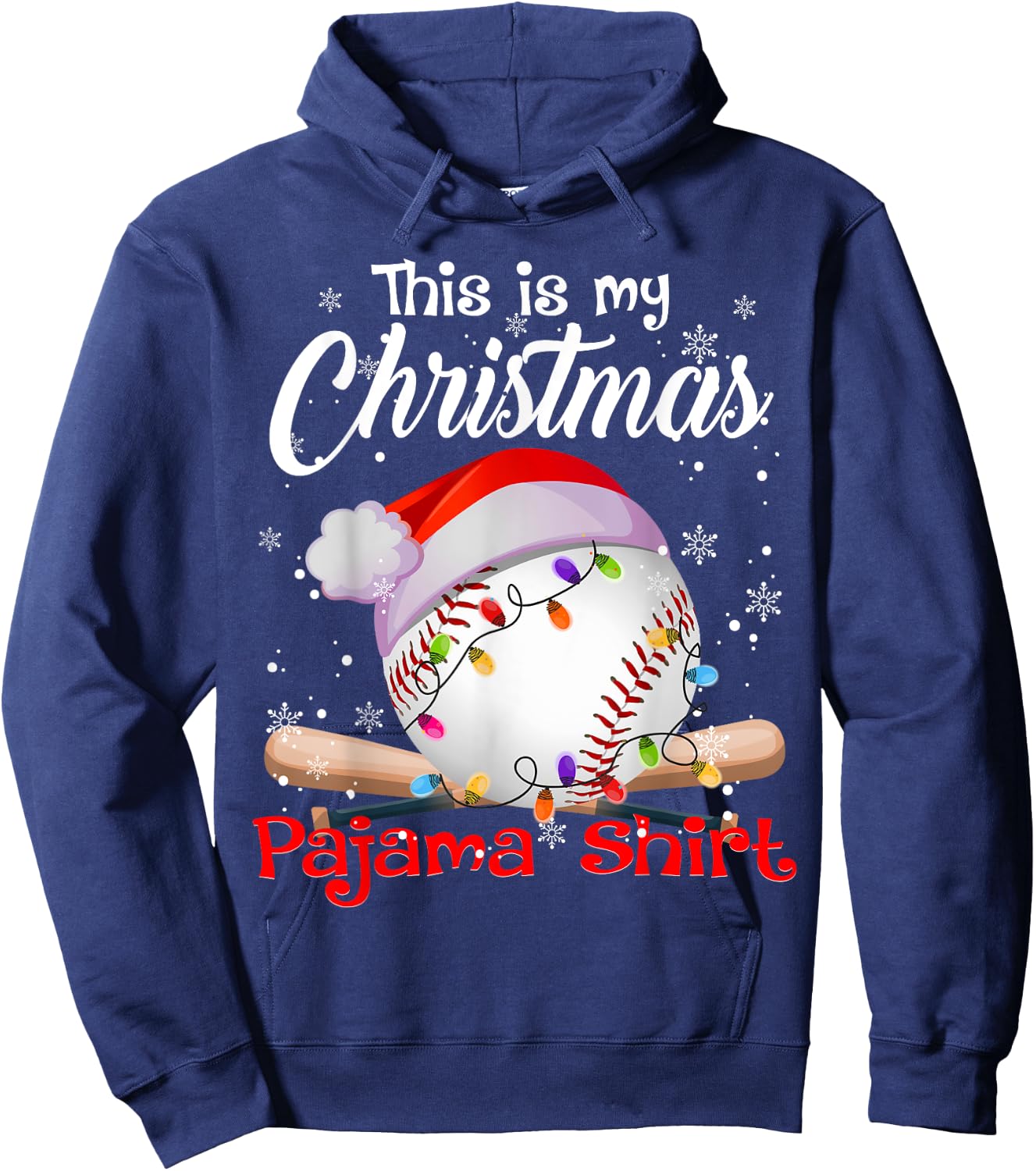 This Is My Christmas Pajama Baseball Hoodie - Hoodie | Navy