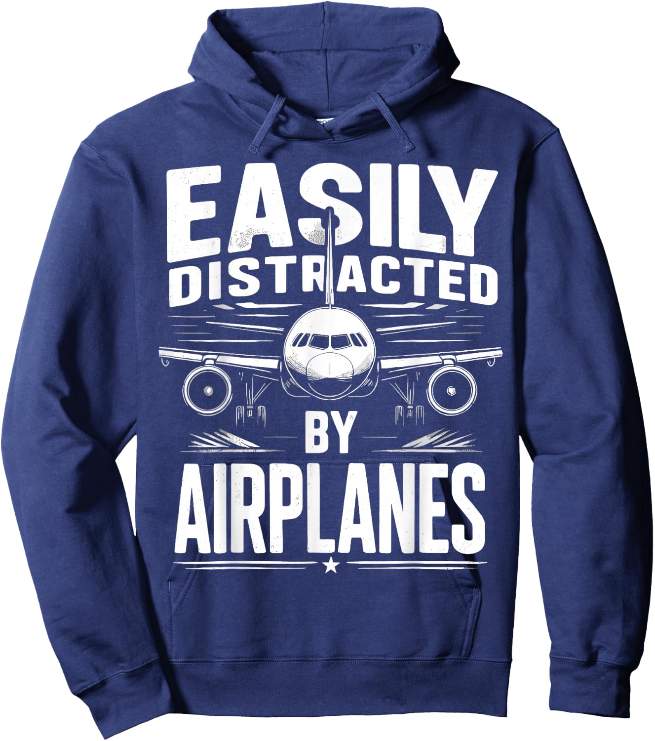 Easily Distracted by Airplanes Aviation Plane Hoodie - Hoodie | Navy