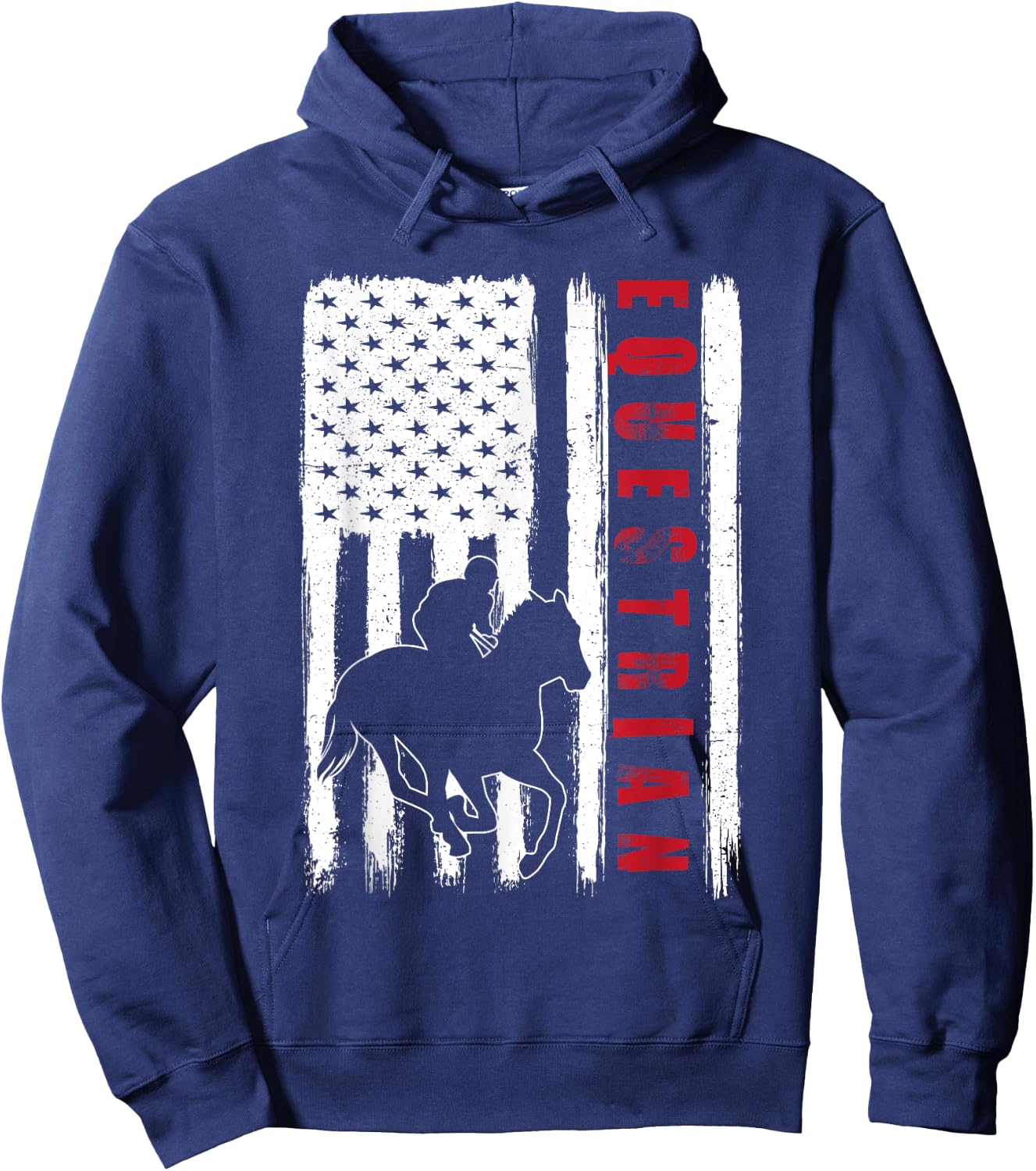 USA Equestrian team American flag US Horses rider men women Hoodie - Hoodie | Navy