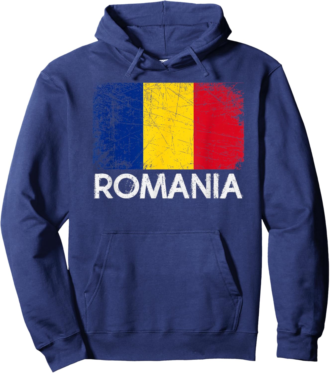 Romanian Flag | Vintage Made In Romania Gift Hoodie - Hoodie | Navy