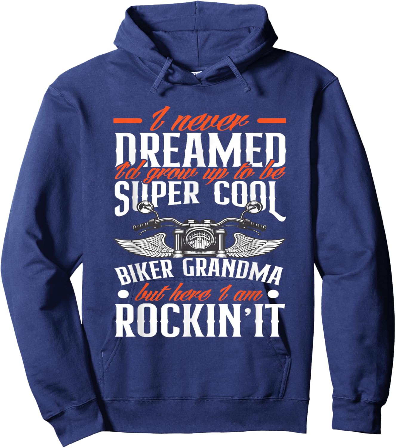 Motorcycle Grandma Biker Grandmother Funny Motorcycle Hoodie - Hoodie | Navy