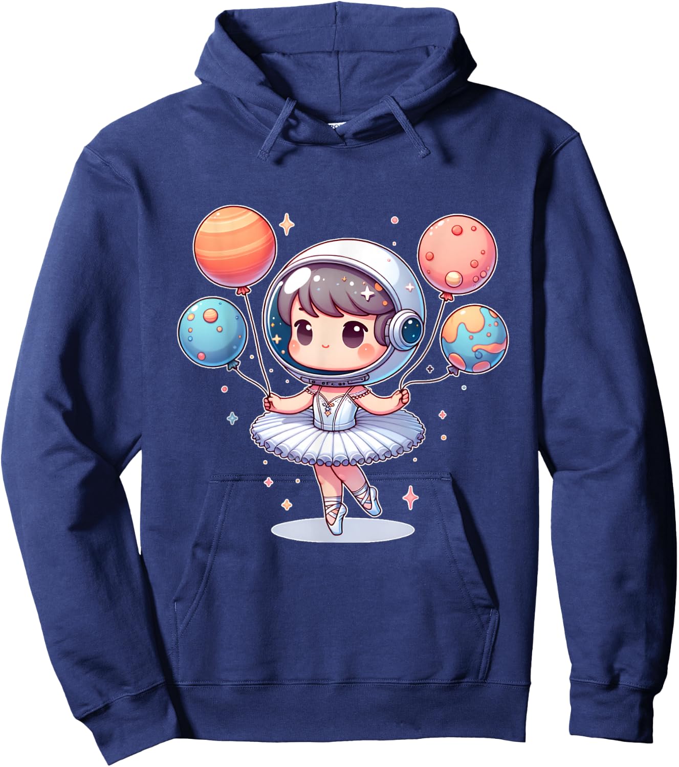 Cute ballerina girl space astronaut funny space ballons Hoodie - Hoodie | Navy