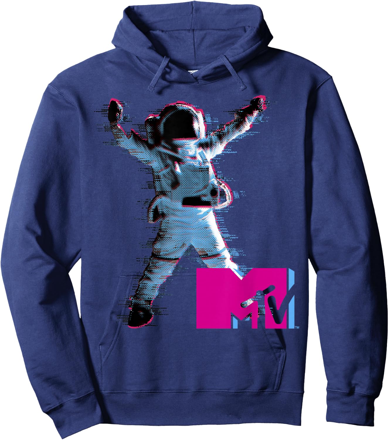 MTV VMA Astronaut Static Distorted Victory Pose Hoodie - Hoodie | Navy
