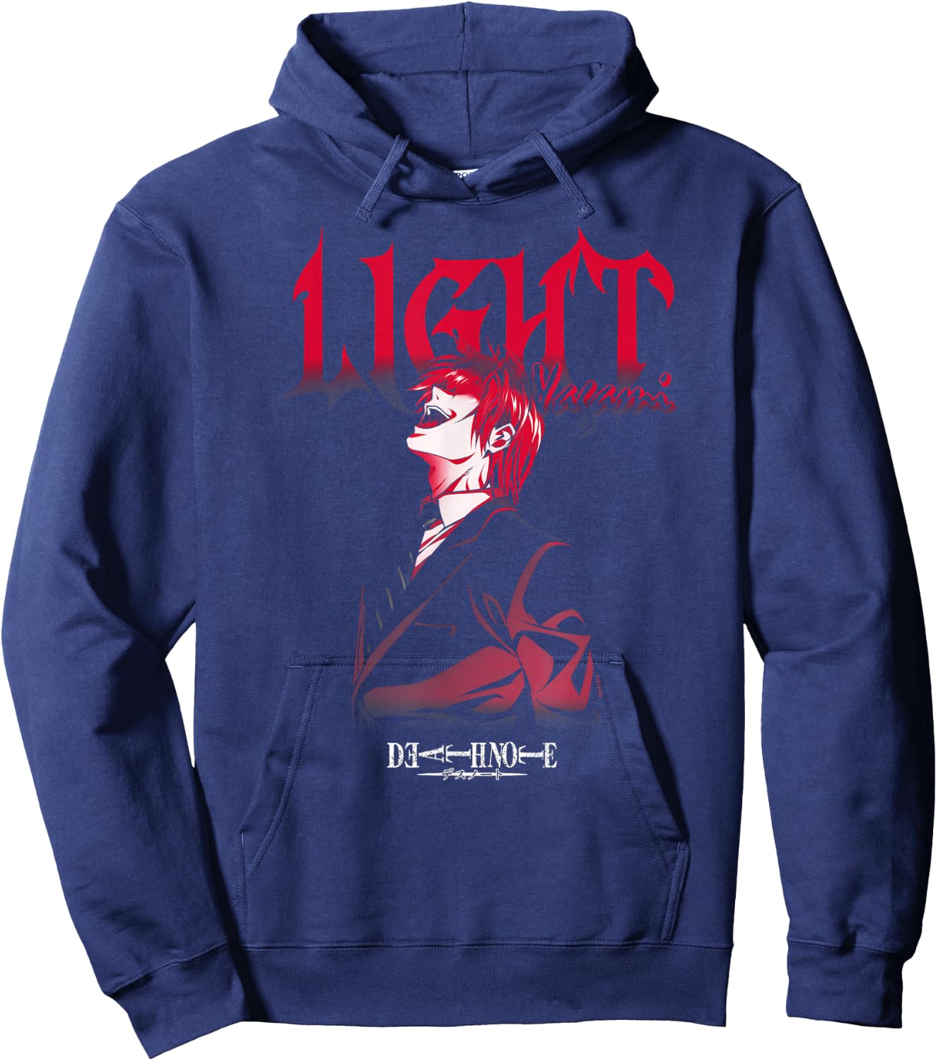 Death Note Light Yagami Laughing Anime Hoodie - Hoodie | Navy