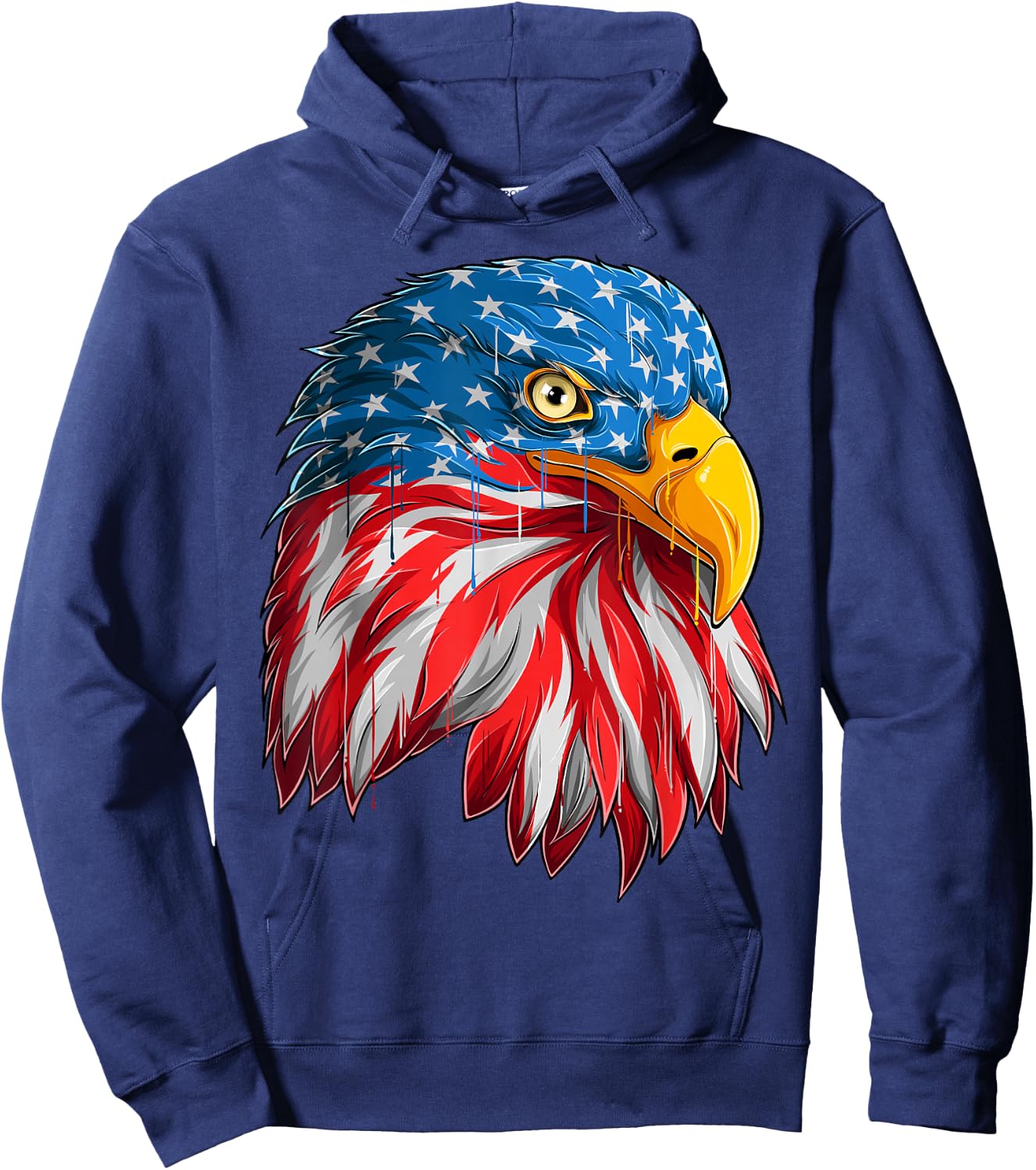 4th July American Eagle Flag - Independence Day T Hoodie - Hoodie | Navy