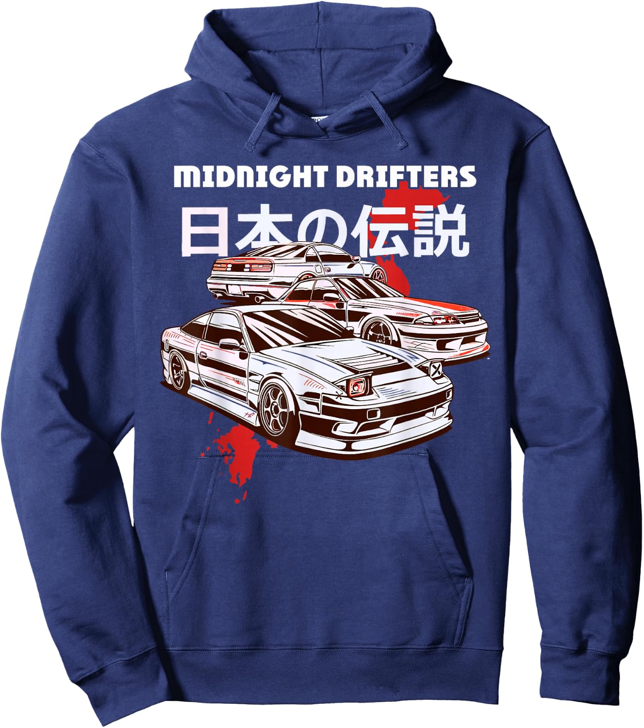 JDM Drift Car Racer Tokyo Street Drifting Twin Turbo Racing Hoodie - Hoodie | Navy