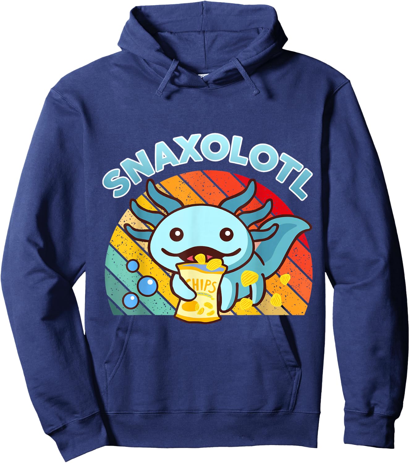 Snaxolotl-Shirt Cute Axolotl Snack Funny Food Lover Gift Kid Hoodie - Hoodie | Navy