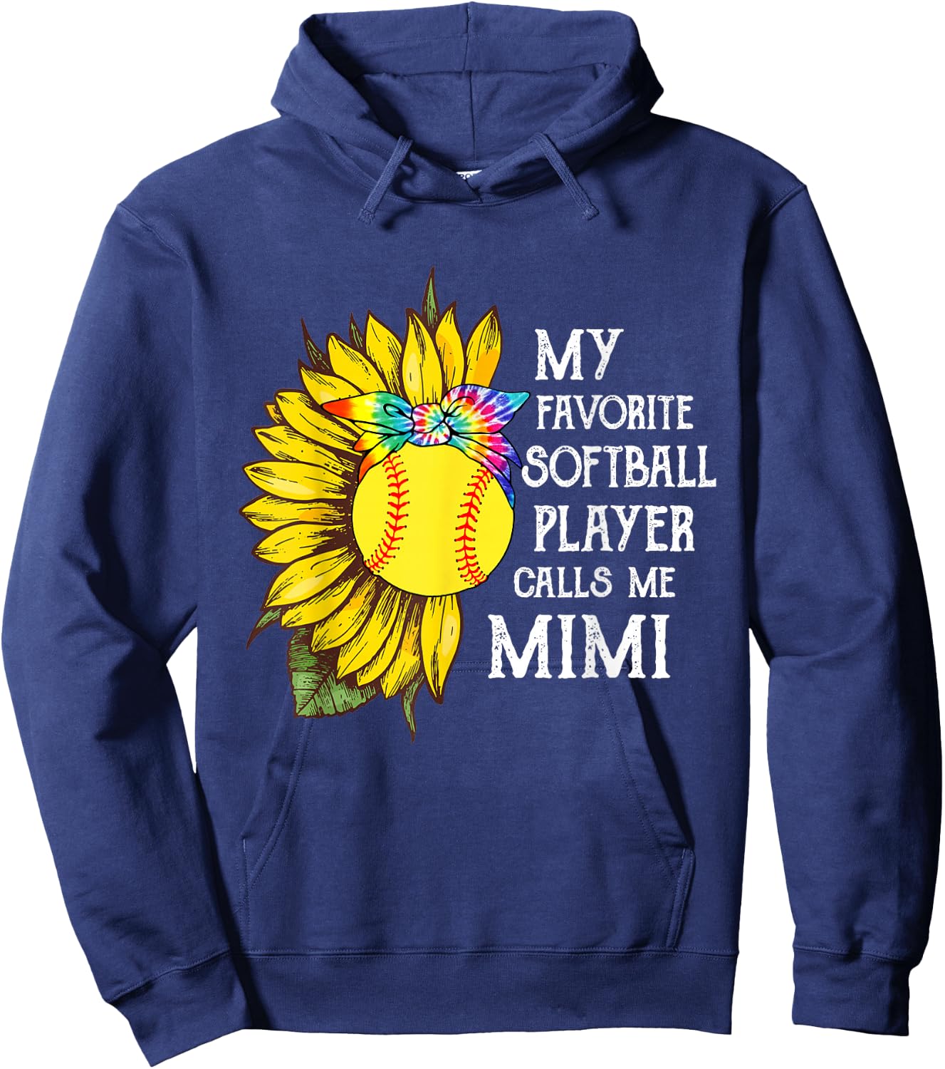 My Favorite Softball Player Calls Me Mimi Mother's Day Hoodie - Hoodie | Navy