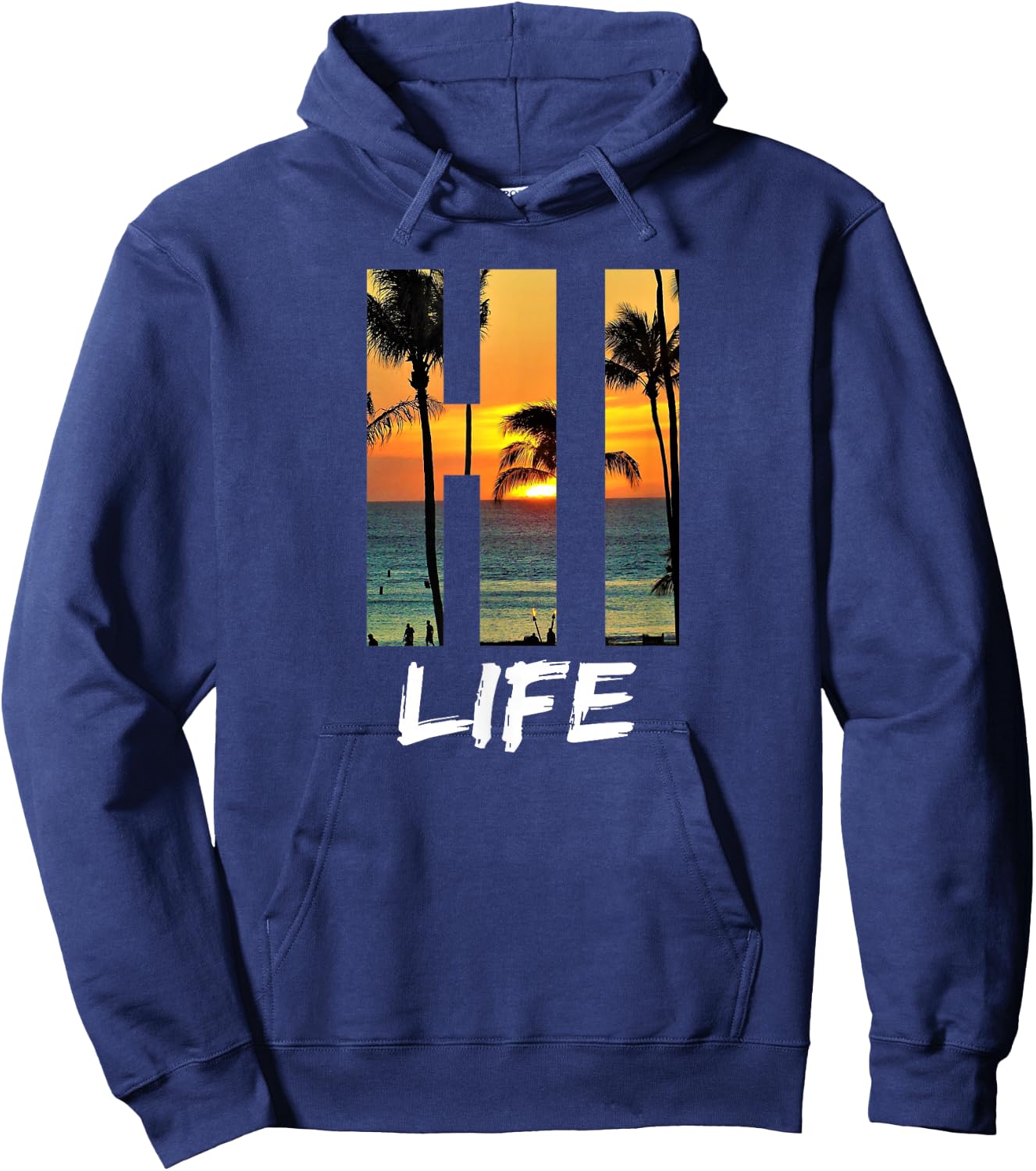 Hi Life Aloha Hawaii Beach Hoodie - Hoodie | Navy
