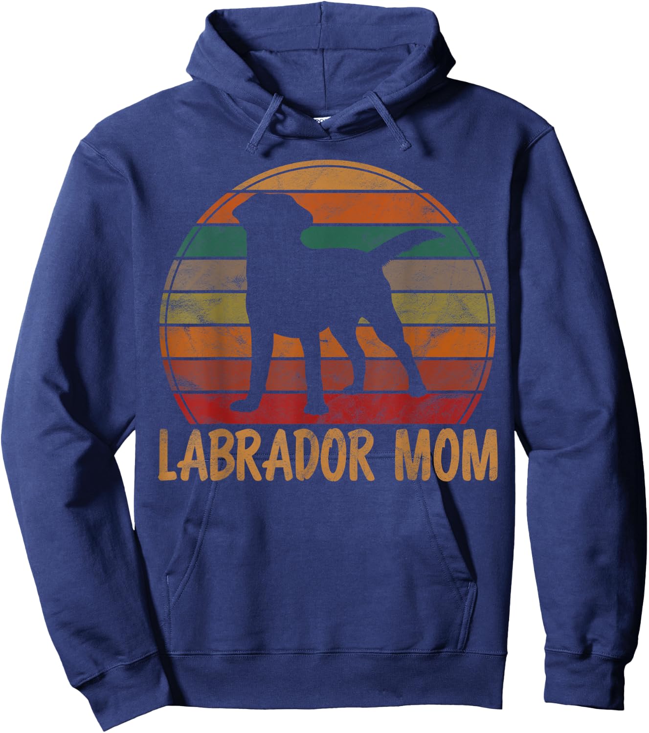 Retro Labrador Mom Dog Mother Pet Golden Black Lab Mama Hoodie - Hoodie | Navy