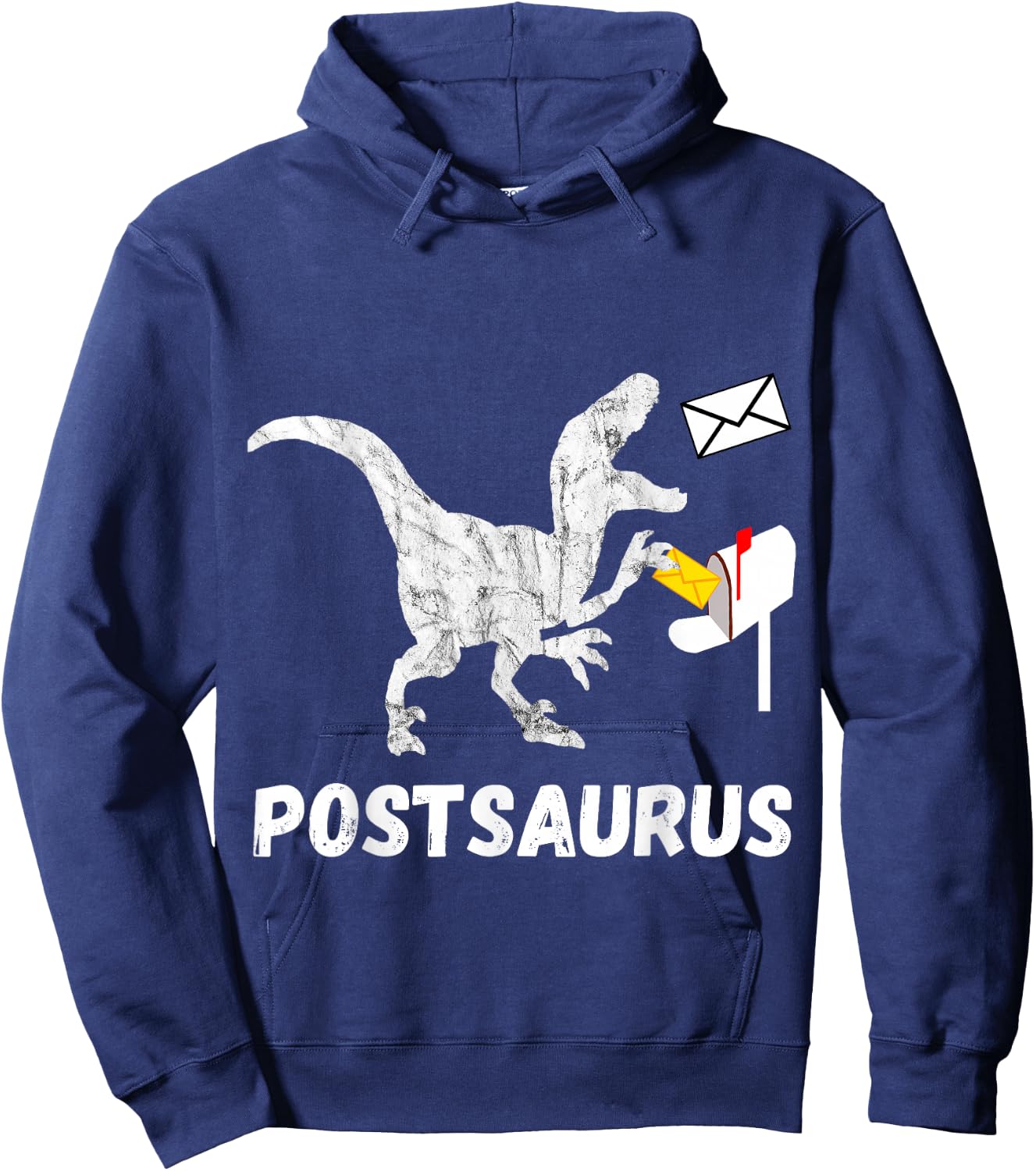 Post Saurus Postman Post Dinosaur Mail Carrier T Rex Hoodie - Hoodie | Navy