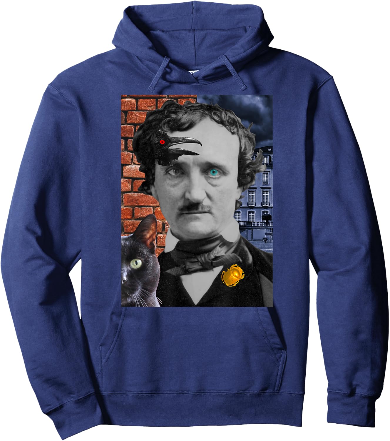 Edgar Allan Poe 6-Tales : The Raven, Gold-Bug, 4 more Hoodie - Hoodie | Navy