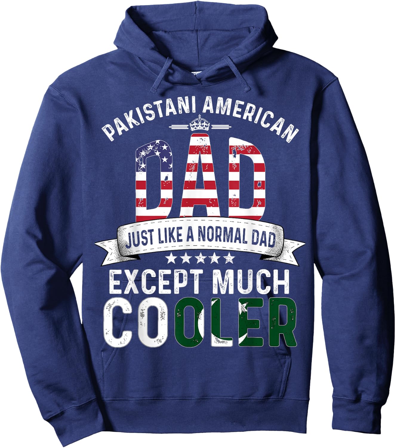 Pakistani American Dad Fathers Day Papa Pakistan Flag Hoodie - Hoodie | Navy