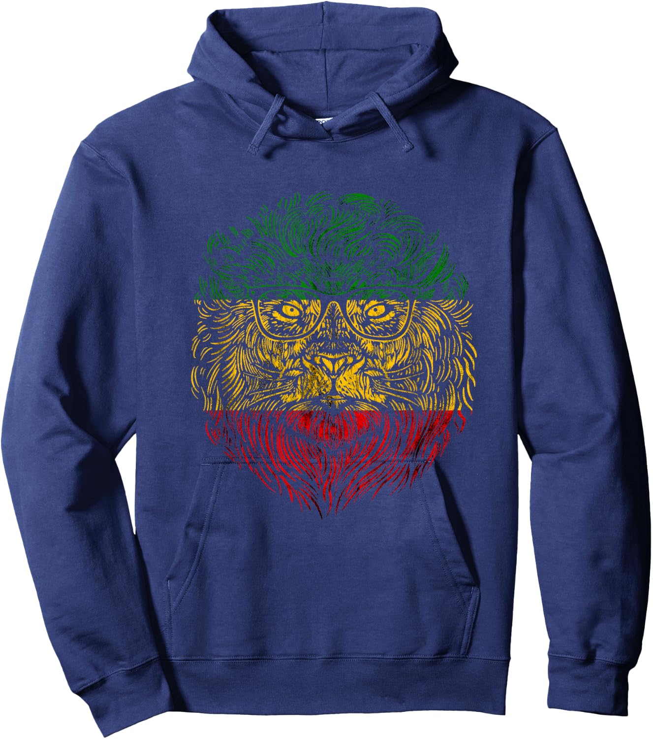 Regga Lion Of Judah Rasta Jamaica Etophian Lion Rastafarian Hoodie - Hoodie | Navy