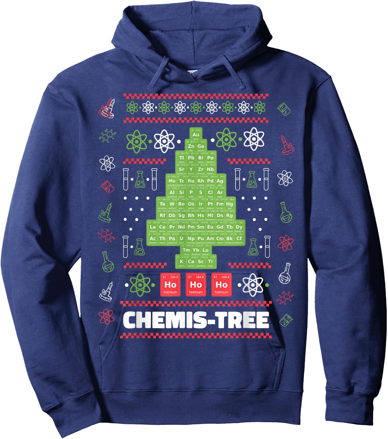 Chemistree Funny Science Christmas Tree Chemistry Chemistry Hoodie - Hoodie | Navy