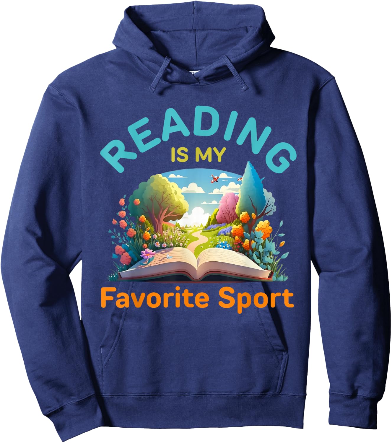 Reading Is My Favorite Sport, Funny Books Reading Hoodie - Hoodie | Navy