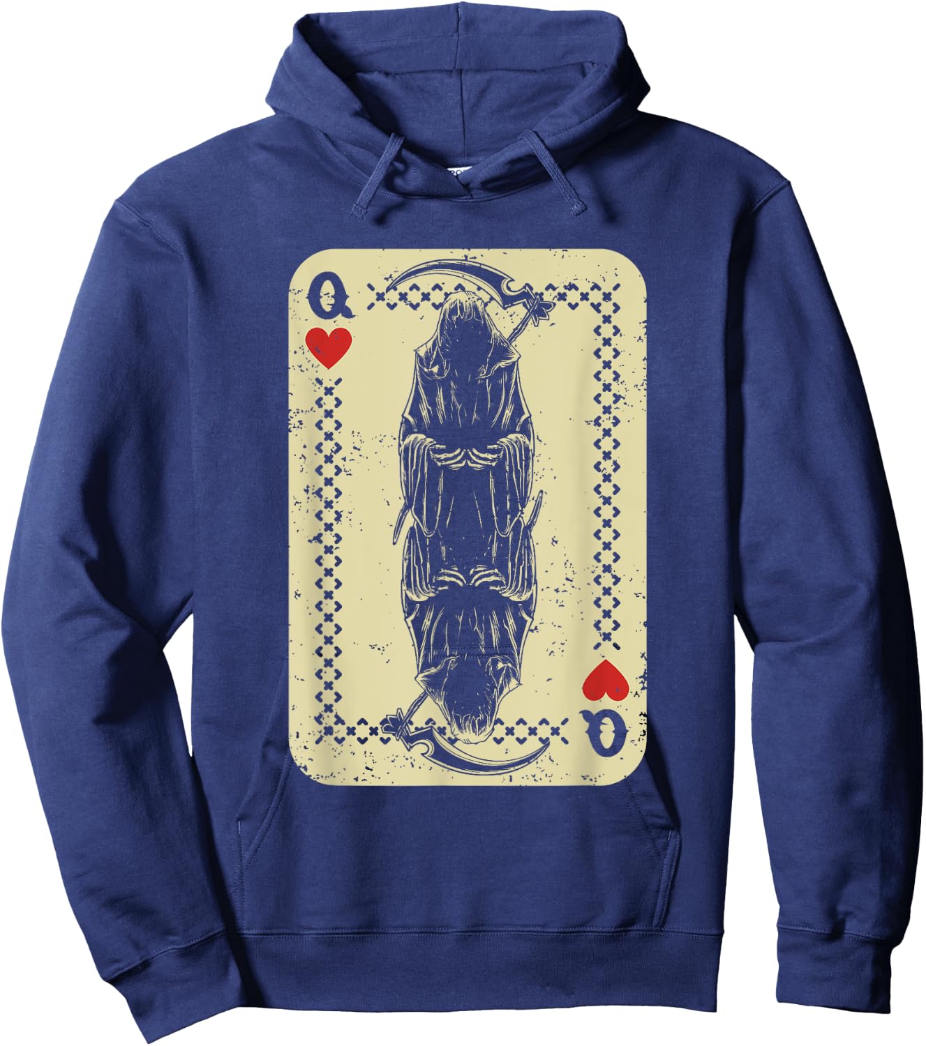 Santa Muerte Calavera Mexico Skeleton Poker Card Death Queen Hoodie - Hoodie | Navy