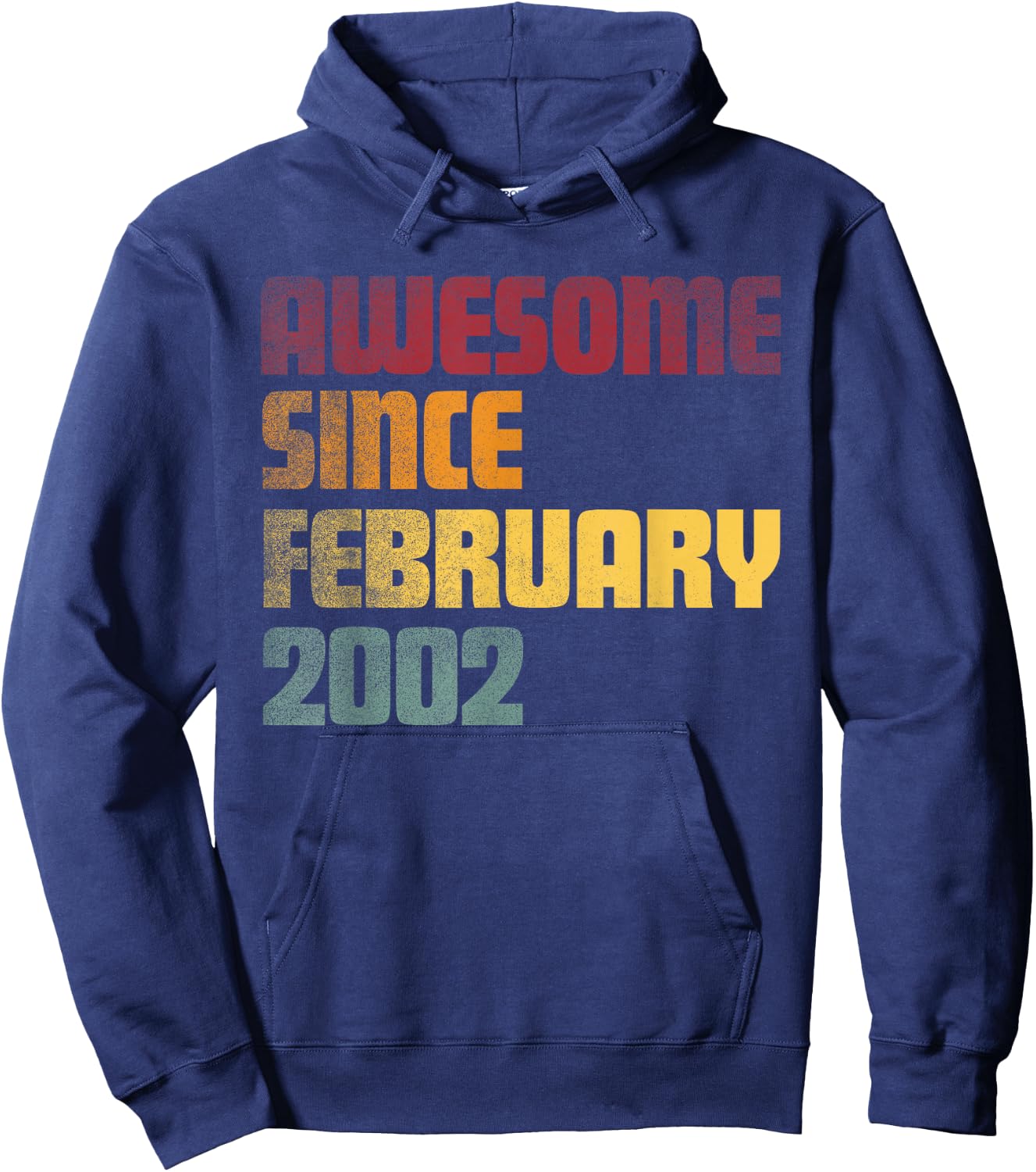 Awesome Since February 2002 24th Birthday - Vintage Hoodie - Hoodie | Navy