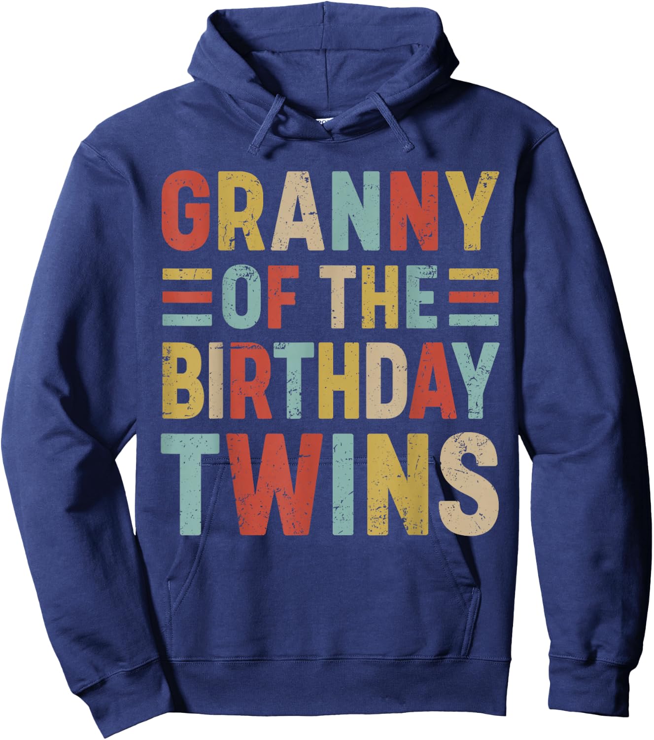Granny of The Birthday Twins Family Matching Bday Party Hoodie - Hoodie | Navy