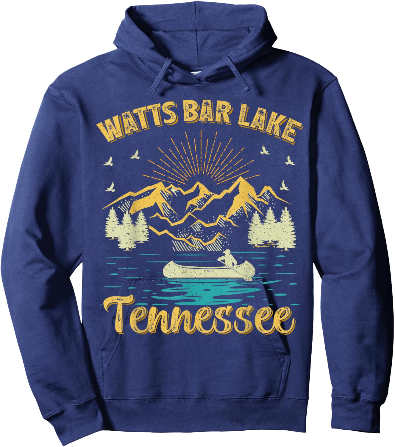 Summer Vacation Retro Mountain Tennessee Watts Bar Lake Women Kids Hoodie - Hoodie | Navy