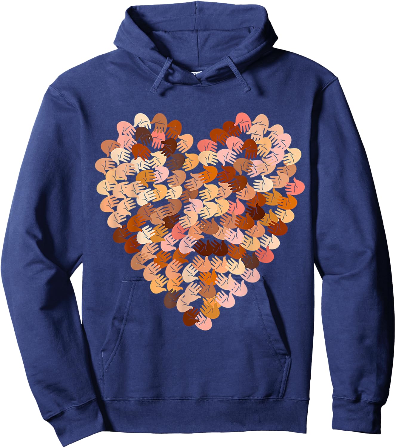 Melanin Hands Heart Valentines Day Black History Month Hoodie - Hoodie | Navy