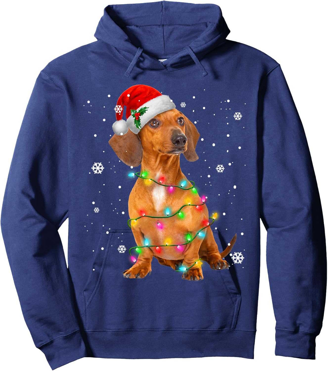 Dachshund Dogs Tree Christmas Sweater Xmas Gifts for Pet Dog Hoodie - Hoodie | Navy