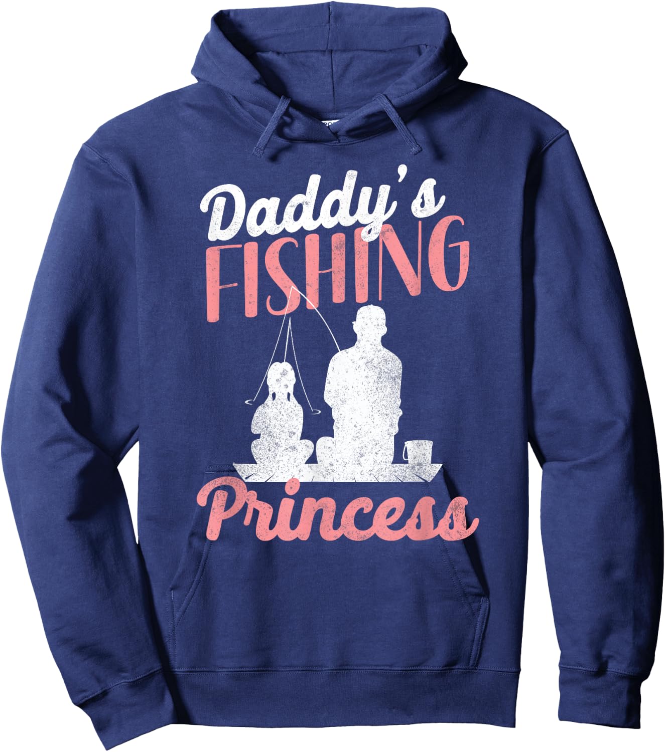 Fishing Fisherman Fisher HD0 Fishing Princess Daddy Daughter - -Adults - Black - Short Sleeve - Small Hoodie - Hoodie | Navy
